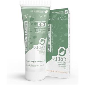 Nalive ZERO Nalive - Crema Antimacchie Viso e Corpo 30 ml - Made in Italy - Siero Schiarente Macchie Scure con Vitamina C-B3-E e Aloe Vera Bio - Senza Siliconi, Paraffina, PEG, Profumo e Coloranti