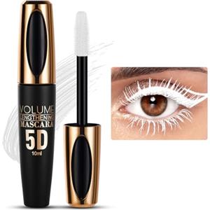 LOPHE Mascara Spesso Waterproof di Bianco, Effetto Naturale, Allungante, Amplifica Occhi Grandi, 10ml
