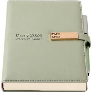 Goldaypln Agenda accademica 2026, formato A5, pagina un giorno da gennaio 2026 a dicembre 2026, agenda giornaliera mensile con linguette mensili colorate, penna, passante per penna e tasca interna, segnalibri