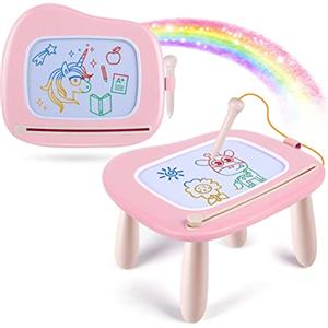 Smasiagon Lavagna Magnetica per Bambina 1 Anno, Grande Magica Cancellabile Scrittura Tablet con Le Gambe, Giocattolo Educativo e Regalo per Bambini 1 2 3 Anni (Rosa Chiaro)