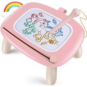 Smasiagon Lavagna Magnetica per Bambini, Tavola da Disegno Cancellabile Lavagnetta Magica con Gambe Stabili, Portatile Giocattoli Educativi, Regalo per Bambina 1 2 3 Anni (Rosa Chiaro)