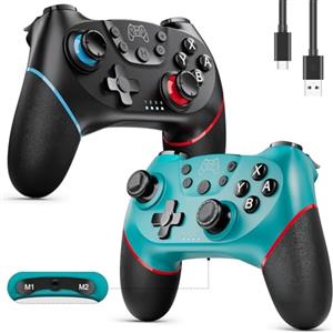 Etpark 2 Pack Controller per Switch, Bluetooth Gamepad per Switch/Switch 2/Lite/OLED, Pro Controller con Hall Joystick, Wake up, Vibrazione, Turbo, 6-Axis Gyro, Pulsante Programmabile