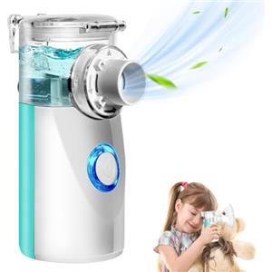 LIFOCI Aerosol Portatile Silenzioso, Macchina Aerosol per Adulti e Bambini, Aerosol con Boccaglio e Maschera, Nebulizzatore Aerosol Macchinetta Aerosol Adult e Bambini (Blu)