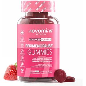 Novomins Gommose Perimenopausa - Integratore per Donne - Con Trifoglio Rosso, Salvia, Zinco, Ashwagandha, Vitamina B6 - Senza Zucchero e Senza Glutine - Equilibrio Ormonale - 60 Gommose Vegane
