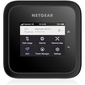 NETGEAR Nighthawk M6 5G WiFi 6 (MR6150) Router per hotspot mobile - Ideale per viaggi, connessioni veloci e sicure fino a 2,5 Gbps - Condivide 32 dispositivi - Sbloccato, roaming internazionale