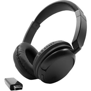 RETRADEKING Cuffie TV Senza Fili, Cuffie RF Over-Ear Comfort con Radio FM per Adulti e Anziani, Cuffii Stereo HiFi Leggere con Bassi Profondi per Viaggi in Ufficio - Nero