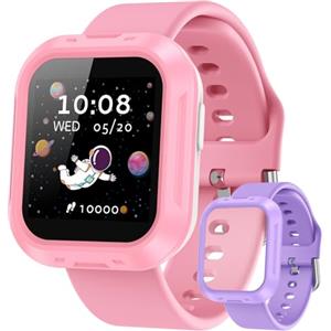 Parsonver Orologio intelligente per bambini dai 6 ai 16 anni, IP68, orologio fitness tracker per ragazze con abitudine, frequenza cardiaca, monitor del sonno, 20 modalità sportive, ragazza, rosa e