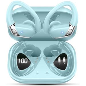 Matast Cuffie Bluetooth 5.4, Auricolari Bluetooth Sport con 3D Bass Hifi Stereo, 50 Ore Cuffie Wireless Blu