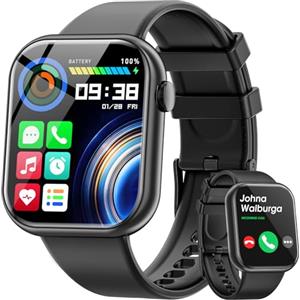 Hwagol Smartwatch Uomo Donna, 1.85'' Orologio Smartwatch con Chiamata Bluetooth, Smart Watch con Contapassi/Sonno/SpO2/Cardiofrequenzimetro, 140+ Sportive Orologio Fitness per Android iPhone