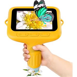 SKYBASIC Microscopio Digitale per Bambini, 1000x Zoom, Schermo 3,0 Pollici, Regalo per Bambini 6-12 Anni (Giallo)