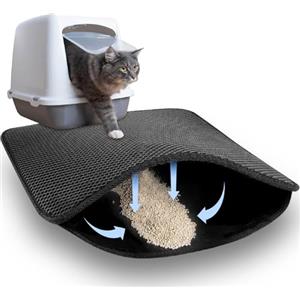 Gowkeey Tappeto Lettiera Gatto, 46 × 60 cm, impermeabile, doppio strato a nido d'ape, facile da pulire, 1 unità