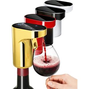 Redsack 5-in-1 Decanter Elettrico Vino & Erogatore Liquori Smart - Essenziale Festa della mamma | Aeratore Auto con Dosaggio 1-999ml | Regalo Pasqua per Appassionati Vino, Whisky e Host (Oro)