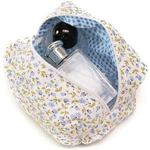 Aucuu Borsa da Toilette da Viaggio, Borsa Cosmetica Trapuntata, Beauty Case da Viaggio, Borsa Cosmetica con Motivo Floreale, Make Up Bag, Trousse Trucchi Organizer per Cosmetici, per Donne Ragazze