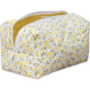 Aucuu Borsa da Toilette da Viaggio, Borsa Cosmetica Trapuntata, Beauty Case da Viaggio, Borse Cosmetica con Motivo Floreale, Make Up Bag, Trousse Trucchi Organizer per Cosmetici, per Donne Ragazze