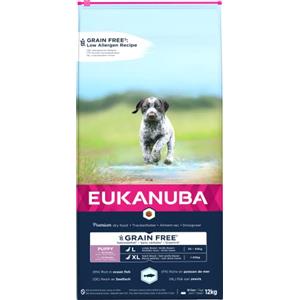 Eukanuba Grain Free Puppy Large Breed con Salmone - Crocchette per cuccioli di taglia grande, 12 kg, ricetta a basso contenuto di allergeni