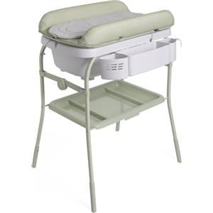 Chicco Cuddle & Bubble - Fasciatoio e Vaschetta Bagnetto Ergonomico con Materassino, Altezza Regolabile e Chiusura Compatta