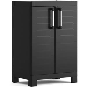 Armadio in Resina 2 Ripiani 65x45x97 cm Keter Detroit Basso Nero
