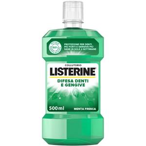 Listerine Collutorio Difesa Denti e Gengive 500 ml - Protezione Completa, Tripla Azione, Denti più Forti e Gengive più Sane