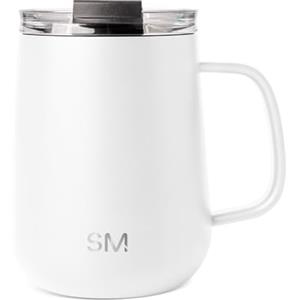 Simple Modern Tazza da Caffè Freddo in Acciaio Inossidabile Isolata con Manico,Tazza da Caffè Freddo in Acciaio Inossidabile Isolata,Regali per Donne & Uomini,Voyager Collezione,350ml,Winter White