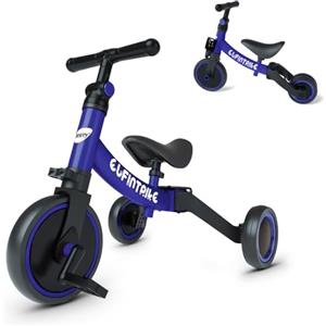 besrey Tricicli 5 in 1 Triciclo per Bambini da 1 a 5 Anni,Triciclo Senza Pedali,Bicicletta Senza Pedali, Blu Scuro