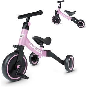 besrey Tricicli 5 in 1 Triciclo per Bambini da 1 a 5 Anni,Triciclo Senza Pedali,Bicicletta Senza Pedali, Viola Pastello