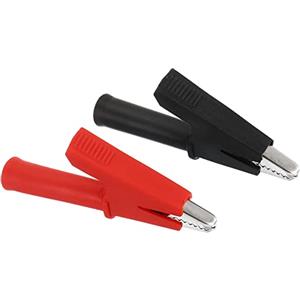 PATIKIL Isolato Coccodrillo Clip, 2pz Rame Coccodrillo Clip Morsetto con 4mm Presa Banana Jack per Multimetro Elettrico Circuito Test Misurazione, Nero Rosso