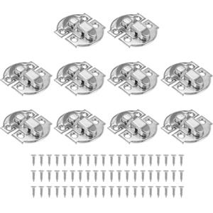 PATIKIL Chiusura a Scatto Piccola Scatola Metallo, 10pz Fibbia Chiusura a Scatto Vintage con Vite di Montaggio per Armadietto Portagioie Legno Cassetta Attrezzi Scatola Ordinaria, Argento