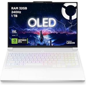 Lenovo Legion 7 Gaming Laptop - Display OLED WQXGA 16" 240Hz, Nvidia GeForce RTX 5060 8GB, Intel Core Ultra 7 255HX, RAM 32GB, SSD 1T, Windows 11 Home, Tastiera RGB italiana - Glacier White
