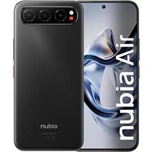 ZTE nubia Air, Smartphone ultrasottile, Display AMOLED 6,78" 1,5K, 256 GB, RAM 20GB (8+12GB RAM fusion), Tripla fotocamera AI 50MP, Batt. 5000mAh, resistente ad acqua e polvere (IP68 & IP69), Stream Black