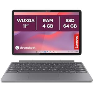 Lenovo Duet Chromebook 11" FHD+ (1920x1200), MediaTek Kompanio 838, RAM 4GB, Memoria 64GB, Schermo Touch, Chrome OS, Folio Stand e Tastiera inclusi, Compatibile con Microsoft 365