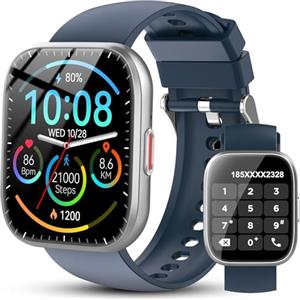 Ddidbi Smartwatch Uomo Donna, 1,85'' Orologio Smartwatch con Effettua/Risposta Chiamate, 112 Modalità Sportive Fitness Tracker con Sonno/Cardiofrequenzimetro, IP68 Smart Watch per Android iOS, Blu