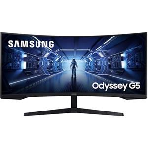 Samsung Monitor Gaming Odyssey G5 (C34G55), Curvo (1000R), 34, 3440x1440 (Ultra WQHD), 21:9, HDR10, VA, 165 Hz, 1 ms (MPRT), FreeSync Premium, HDMI, Display Port, Ingresso Audio, PBP, Flicker free