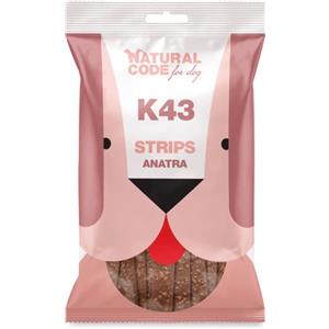 Natural Code Snack Strips Anatra 180 gr - Deliziose Strisce Masticabili per Cani con 26% Carne di Anatra, Senza Conservanti