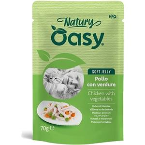 Oasy Cat Natury Soft Jelly Pollo e Verdure - Alimento Umido per Gatti Adulti - 70g