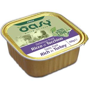 Oasy Dog Adult Paté Ricco di Tacchino 150g - Alimento Completo Cotto a Vapore per Cani Adulti