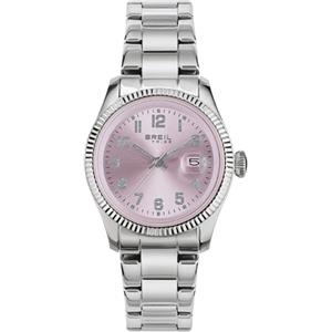 Breil, Collezione Classic Elegance, Orologio Donna Solo Tempo, Quadrante con Finitura Sunray e Lunetta Zigrinata, Bracciale a Tre Maglie, Movimento al Quarzo, Pratica Chiusura Déployante