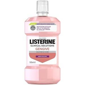 LISTERINE Clinical Solutions Gengive Gusto Delicato, Collutorio senza alcool con Fluoro, Zinco e Oli Essenziali per gengive sane, Collutorio gengive infiammate 0% alcol, Gusto Menta Delicata, 500 ml
