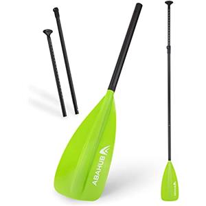 Abahub Pagaia SUP Alluminio Remi SUP Paddle Stand Up Paddle Telescopico 173-213 cm per Tavola da Surf Canoa SUP, Lama in Nylon di Plastica in Nero/Blu/Verde/Rosso/Arancione/Giallo (SUP Verde)
