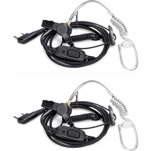 Retevis EEK009 Walkie Talkie Auricolare, Tubo Acustico Nascosto 2 Pin, Auricolare Radio con Microfono Compatibile RT24 RT27 RT619 eSYNiC BF-88E BaoFeng BF-888S (2 Pezzi)