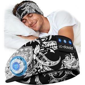 LC-dolida Cuffie Bluetooth per Dormire, Fascia per Cuffie Sportive Maschera del Sonno per Uomini/Donne/Adolescenti, Fascia Musicale per Sportivo, Jogging, Yoga, Viaggio