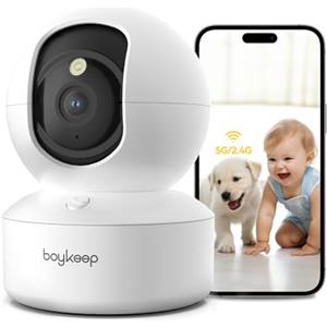 BoyKeep 2K Telecamera Wi-Fi Interno, Videocamera Sorveglianza Interno Wifi, Telecamera per Cani/Gatti/Neonati, Audio Bidirezionale, Rilevamento del Movimento, 5GHz Versione, 12s Cloud Storage 0