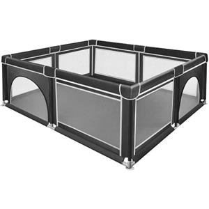 HUOLE Box Bambini,Recinto per Bambini,Piccolo Box Neonato con Rete Visibile,Box per Bambini,Base Antiscivolo,Centro di Attività Interno ed Esterno-180 * 150 * 66 cm-nero