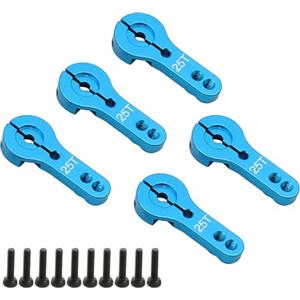 YijiaLink 5 pz 25T Alluminio Servo Horn M3 Thread Metallo Braccio Sterzo per RC Auto Camion Buggy Aereo (Blu)