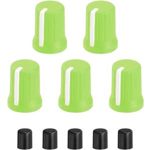 QUARKZMAN 5Pz Manopole Potenziometro D-Shaft Manopola Per DJ Verde Bianco | Controllo Potenziometro, Sostituzione Gomma, Sostituzione Cappuccio Asta Spinta, Controller Mixer Console Encoder