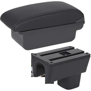 BHGMGEBLV Bracciolos centrales Per SUZUKI Per Swift 2005-2025 Bracciolo Box Auto Portaoggetti Per Rinforzato Dettagli Interni Elevati Bracciolo centrale per auto(C black line No USB)