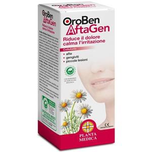 Aboca OroBen AftaGen Colluttorio 150ml - Riduce il Dolore e Calma l'Irritazione - Certificato Biologico - Mirtillo e Malva