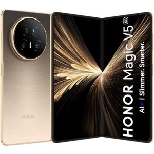 HONOR Magic V5, foldable, ultrasottile, ampia batteria,resistenza agli urti, memoria 16 GB + 512 GB, Dawn Gold