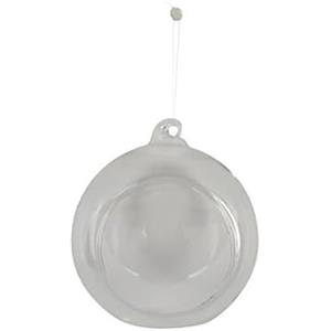 COSE DA CASA Palla in vetro soffiato 12 cm aperta pallina trasparente addobbi decorazioni natalizie per albero di natale ornamento casa