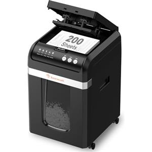 Bonsaii Distruggi documenti con Alimentazione Automatica da 200 Fogli, 60 Minuti di Funzionamento Continuo, Taglio a Frammento P-4, Cestino da 31L, Silenzioso e Ideale per Ufficio, C283-A