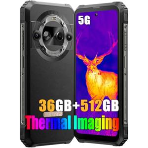 Blackview BL9000 PRO 5G Rugged Smartphone, 36GB+512GB Dimensity 8020 Android 14 Telefono Robusto, Termocamera+50MP, 8800mAh, 6.78" FHD+ 2.4K Cellulari Resistente IP68, 4G&5G,NFC,OTG,GPS, Nero